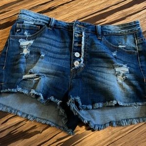 Kancan button fly shorts